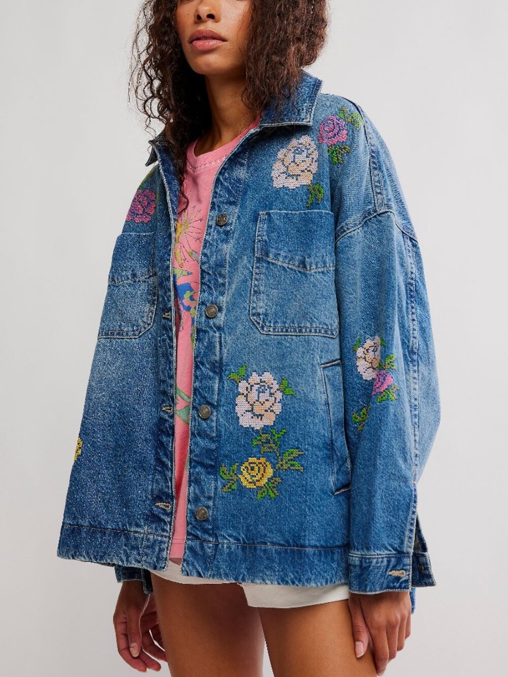 🆕 FREE PEOPLE We The Free Madison City Embroidered Jacket / Cowboy Romance